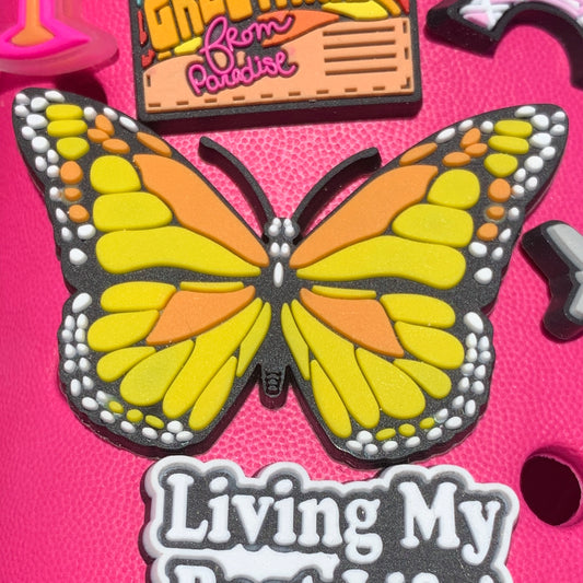 SHOE CHARMS - YELLOW BUTTERFLY - ShoeNami