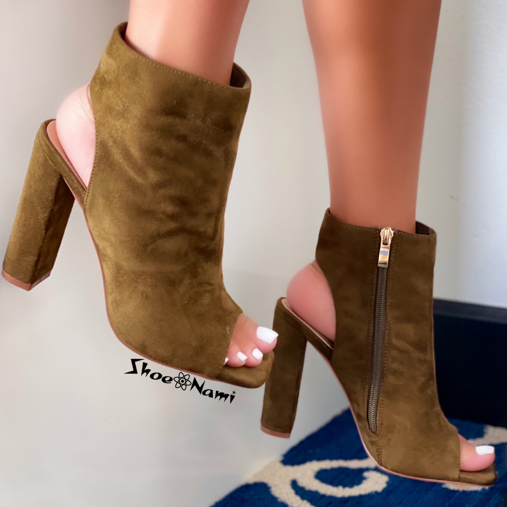 LANCE-01S Olive Faux Suede - ShoeNami