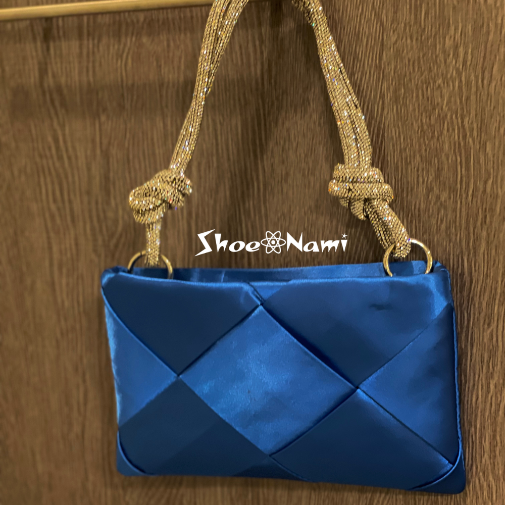 VALKYRIE BAG Blue Satin - ShoeNami