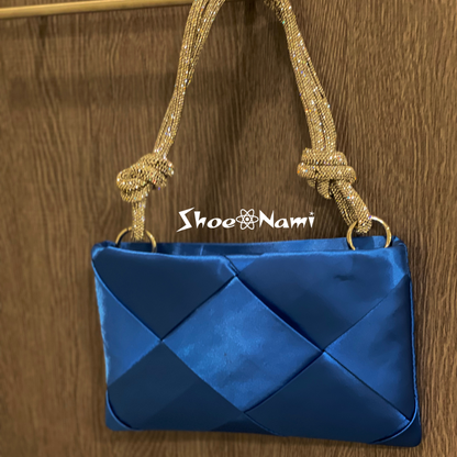 VALKYRIE BAG Blue Satin - ShoeNami