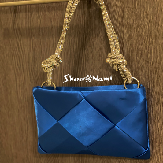 VALKYRIE BAG Blue Satin - ShoeNami